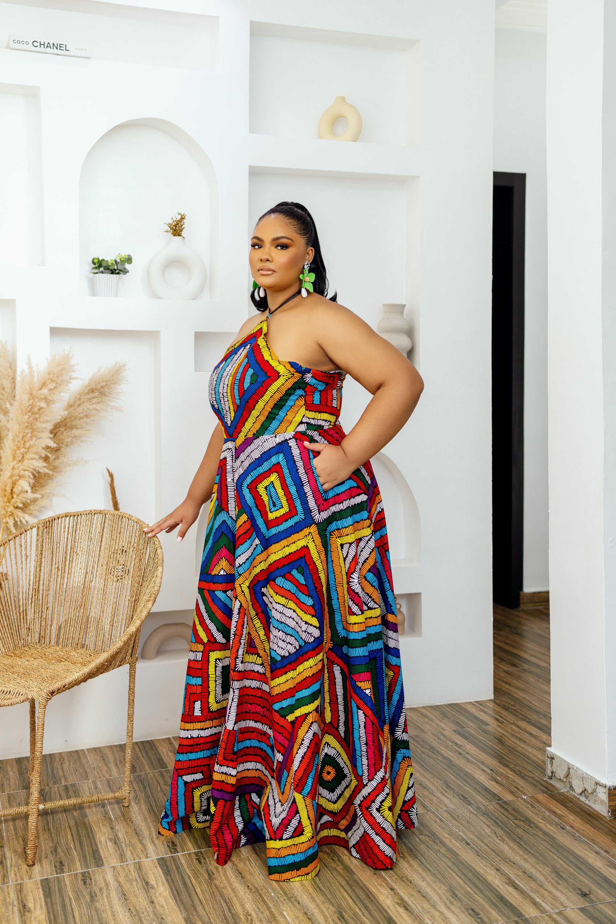 African print maxi 2024 dress plus size