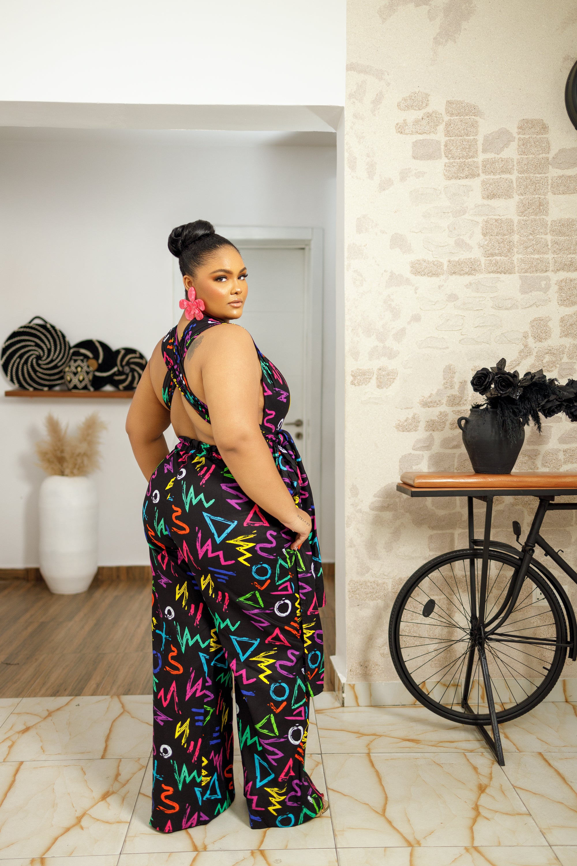 Plus size african sales print jumpsuit