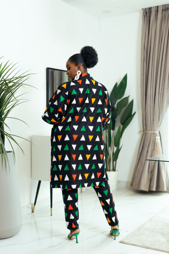 Jabari African Print Kimono and Pants Set