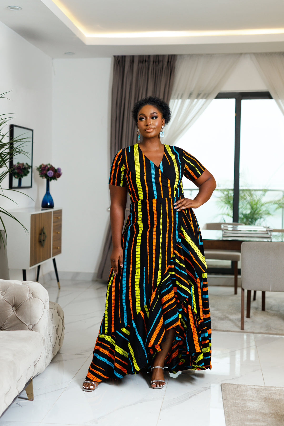 Chidinma African Print Wrap Maxi Dress