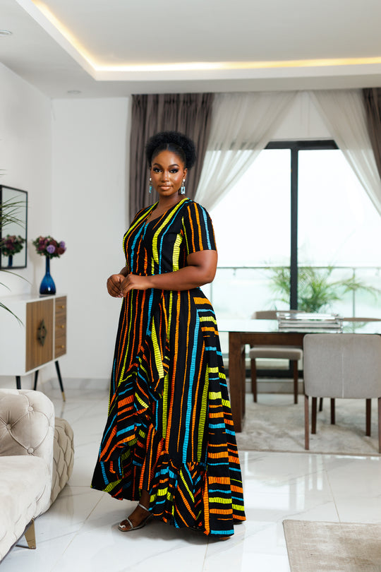 Chidinma African Print Wrap Maxi Dress