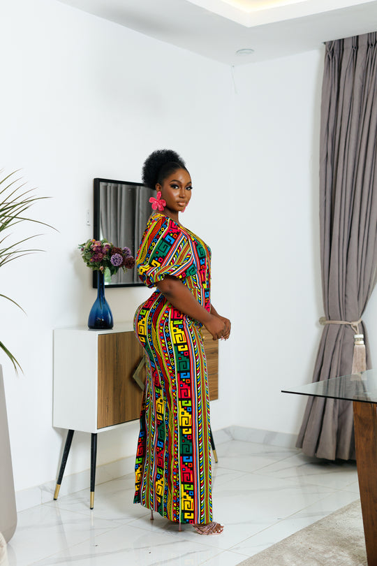 Emotu African Print Maxi Dress