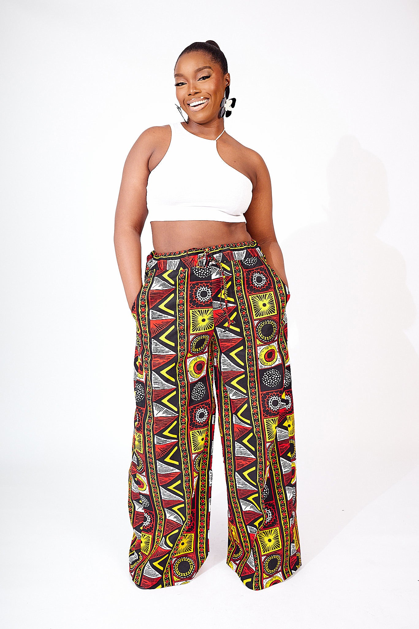 African print hotsell wide leg trousers