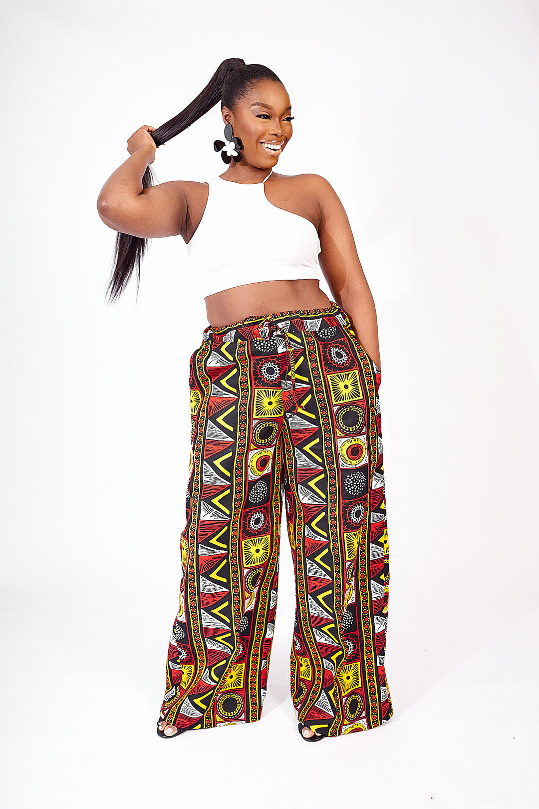 AFRICAN PRINT TOPE WIDE LEG PANTS