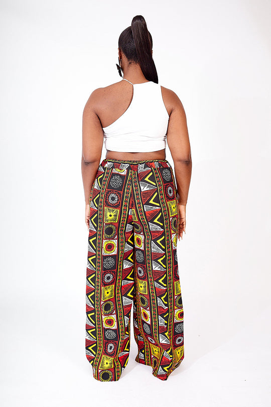 SALE AFRICAN PRINT TOPE WIDE LEG PANTS