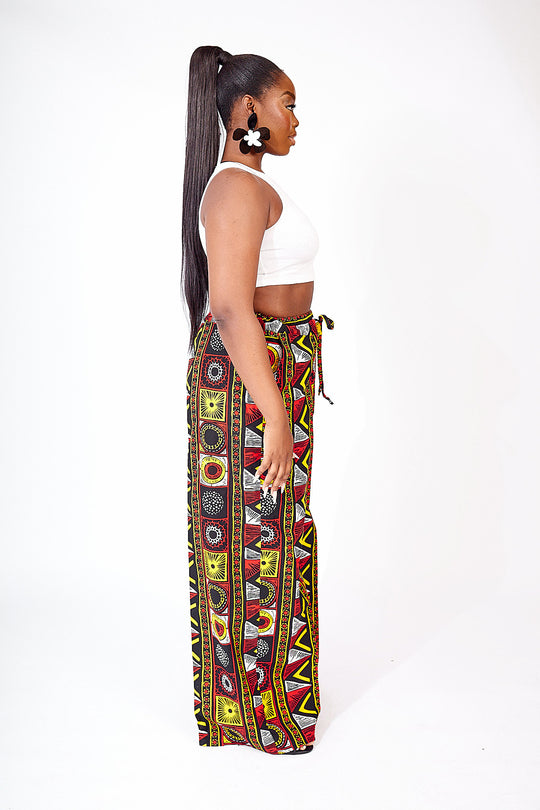 AFRICAN PRINT TOPE WIDE LEG PANTS