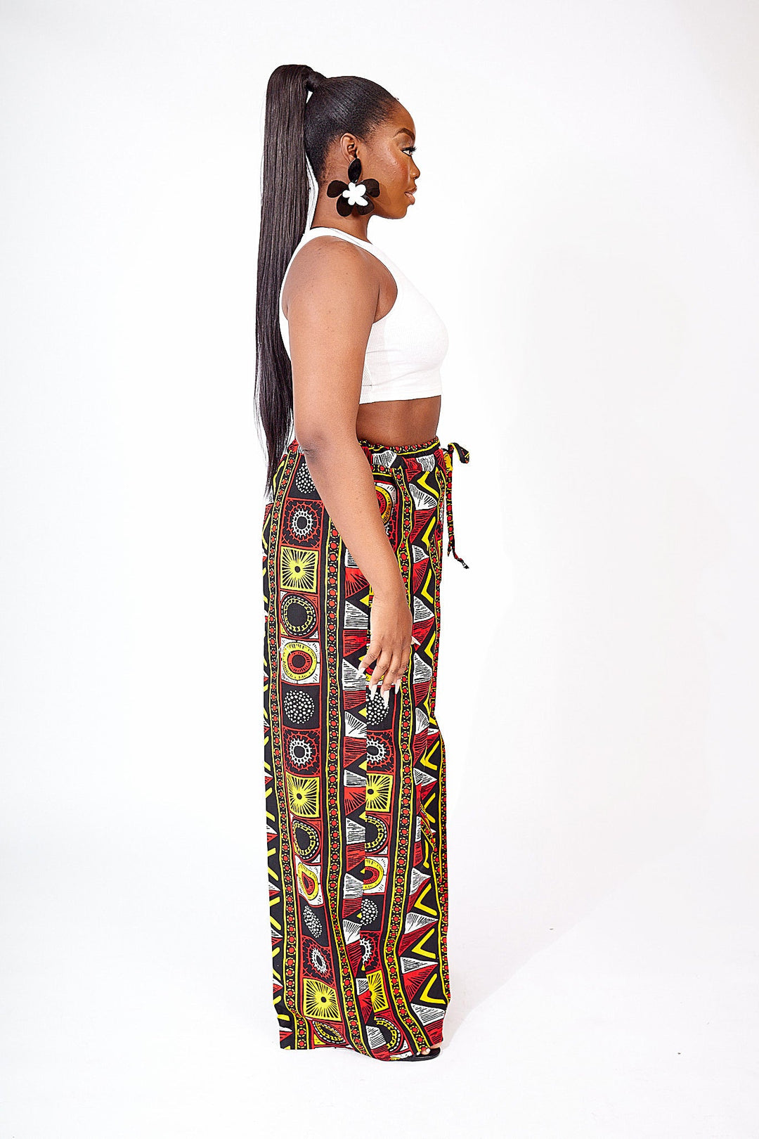 SALE AFRICAN PRINT TOPE WIDE LEG PANTS