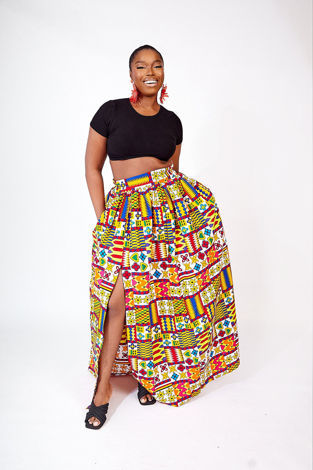 SALE TELE AFRICAN PRINT MAXI SKIRT