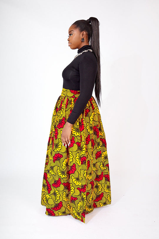 SALE KHANDI AFRICAN PRINT MAXI SKIRT