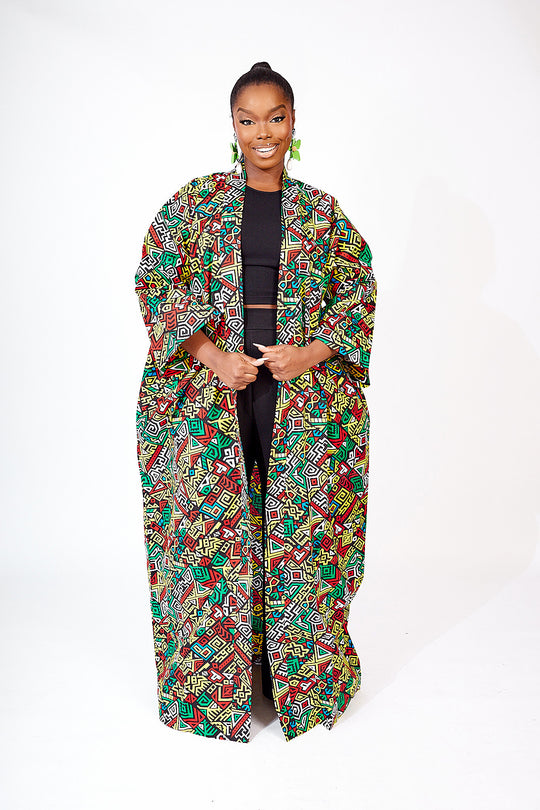 KIMONO JUMOKE ESTAMPADO AFRICANO