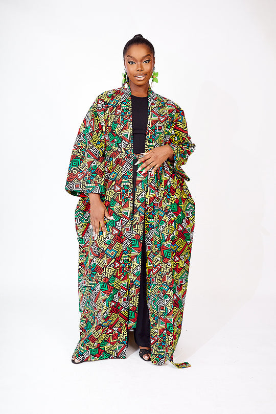 KIMONO JUMOKE ESTAMPADO AFRICANO