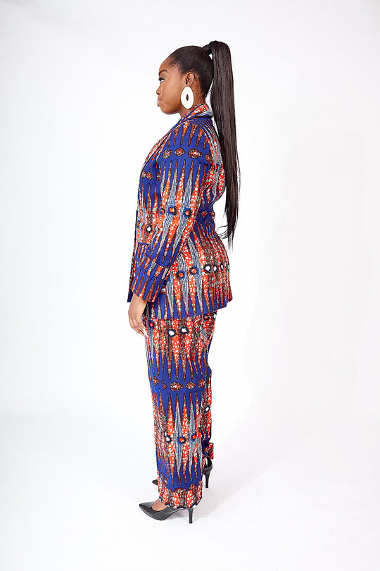 african print high waist pants