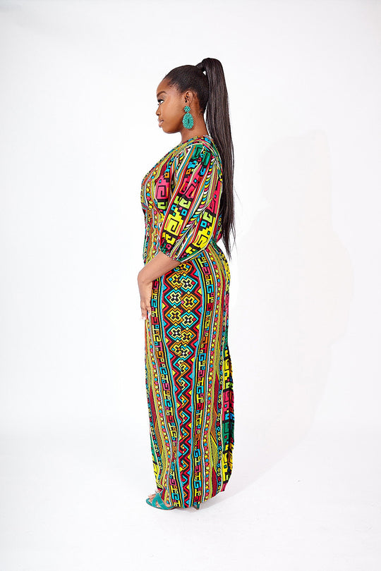 african print long dress