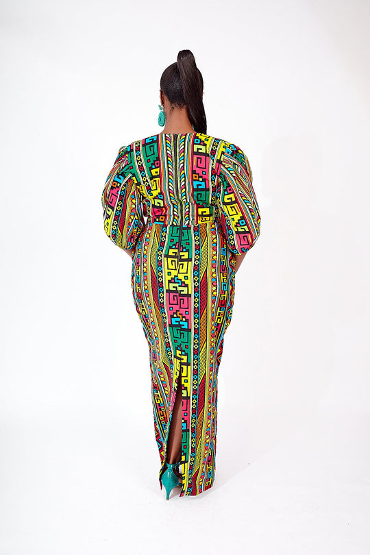 african print long dress