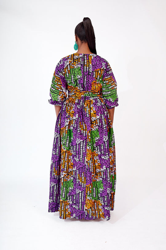 african print maxi dress