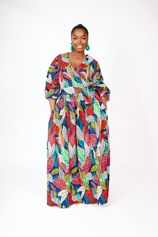 african print maxi dress