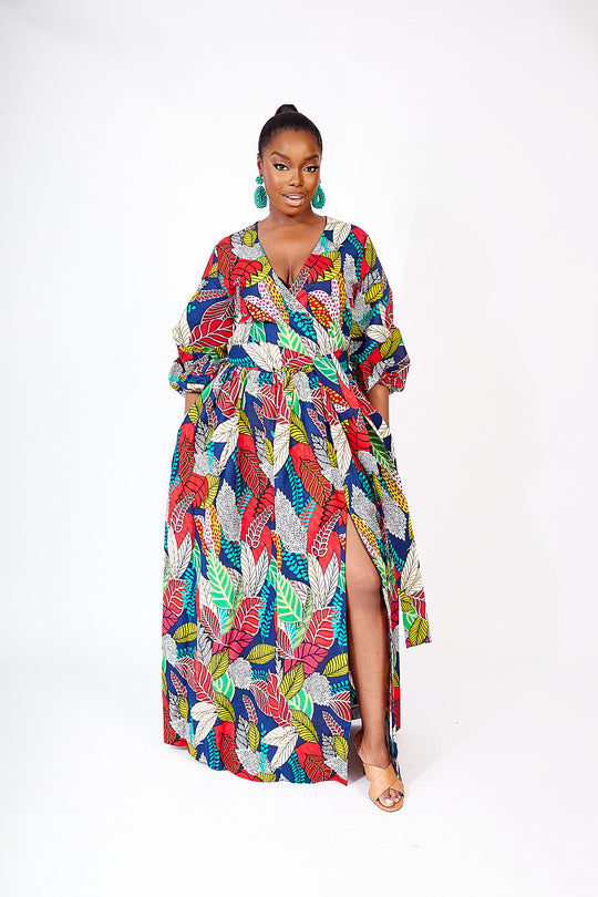 african print maxi dress