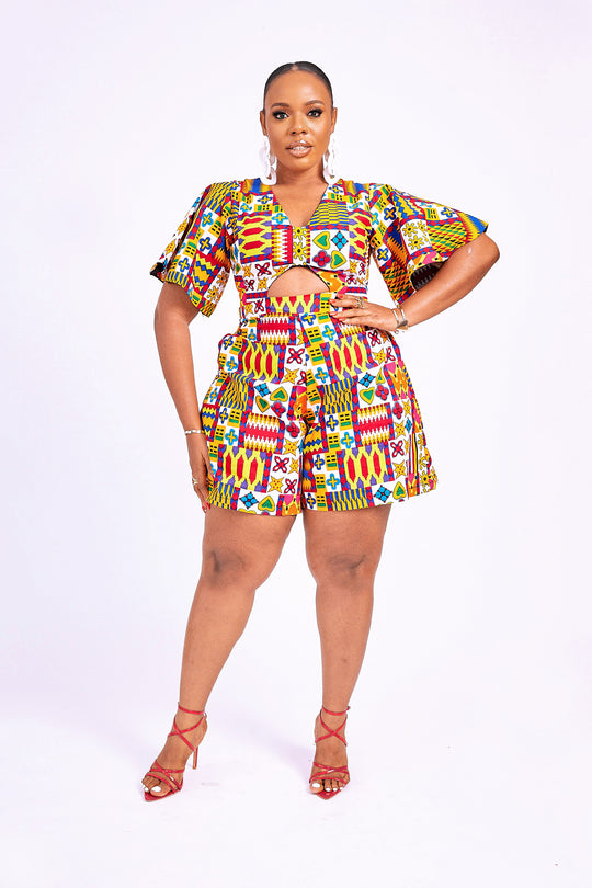 AFRICAN PRINT NKOYO PLAYSUIT