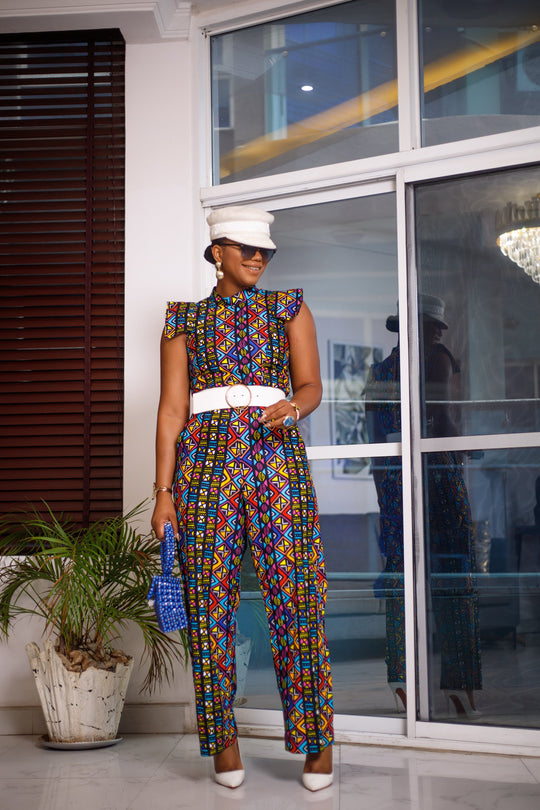 African Print Zika Jumpsuit