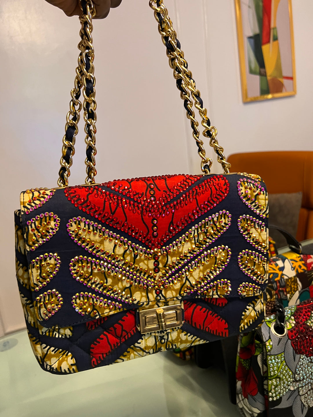 Kuku Rhinestoned Handbag