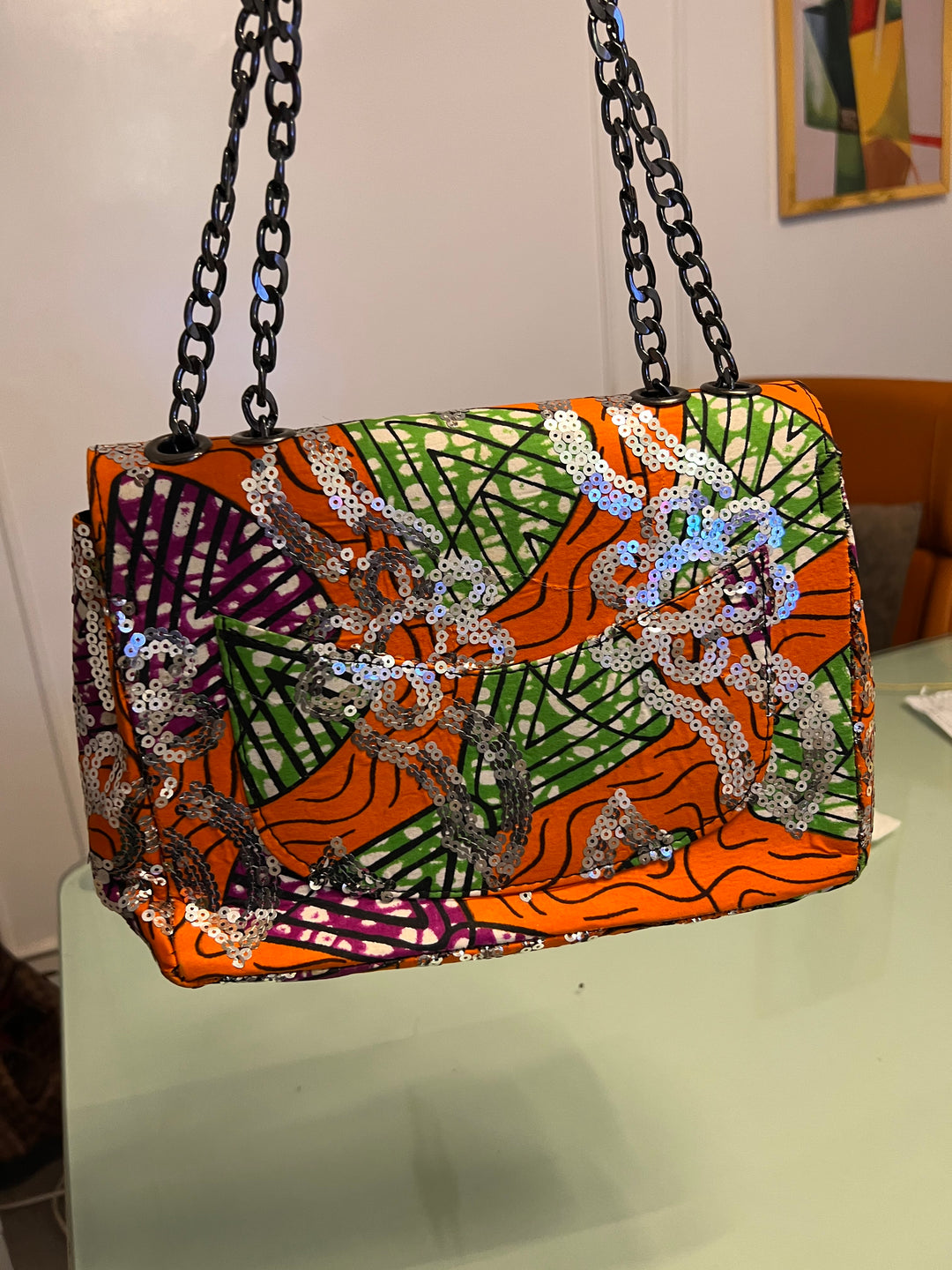 KELECHI Sequined Handbag