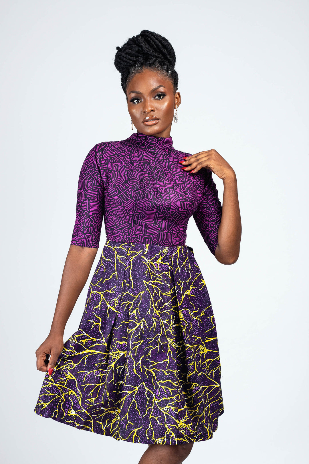 African Print Orode Midi Dress