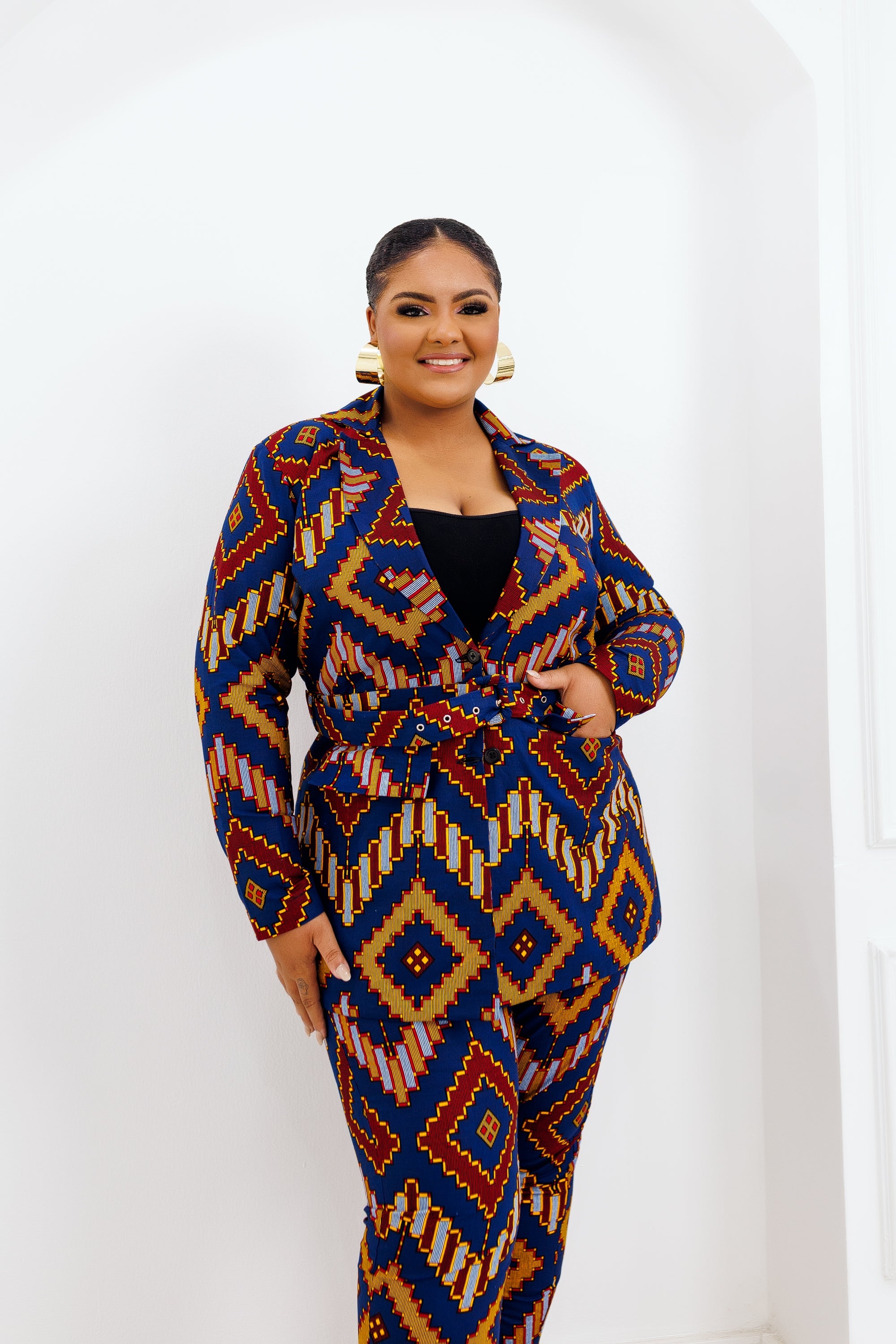 TOLA AFRICAN PRINT PANTSUIT BLAZER