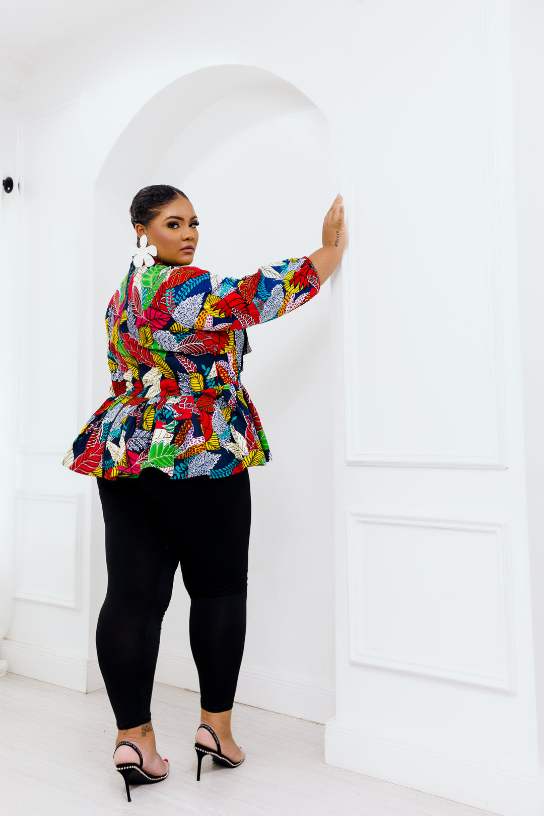 African print peplum Blouse