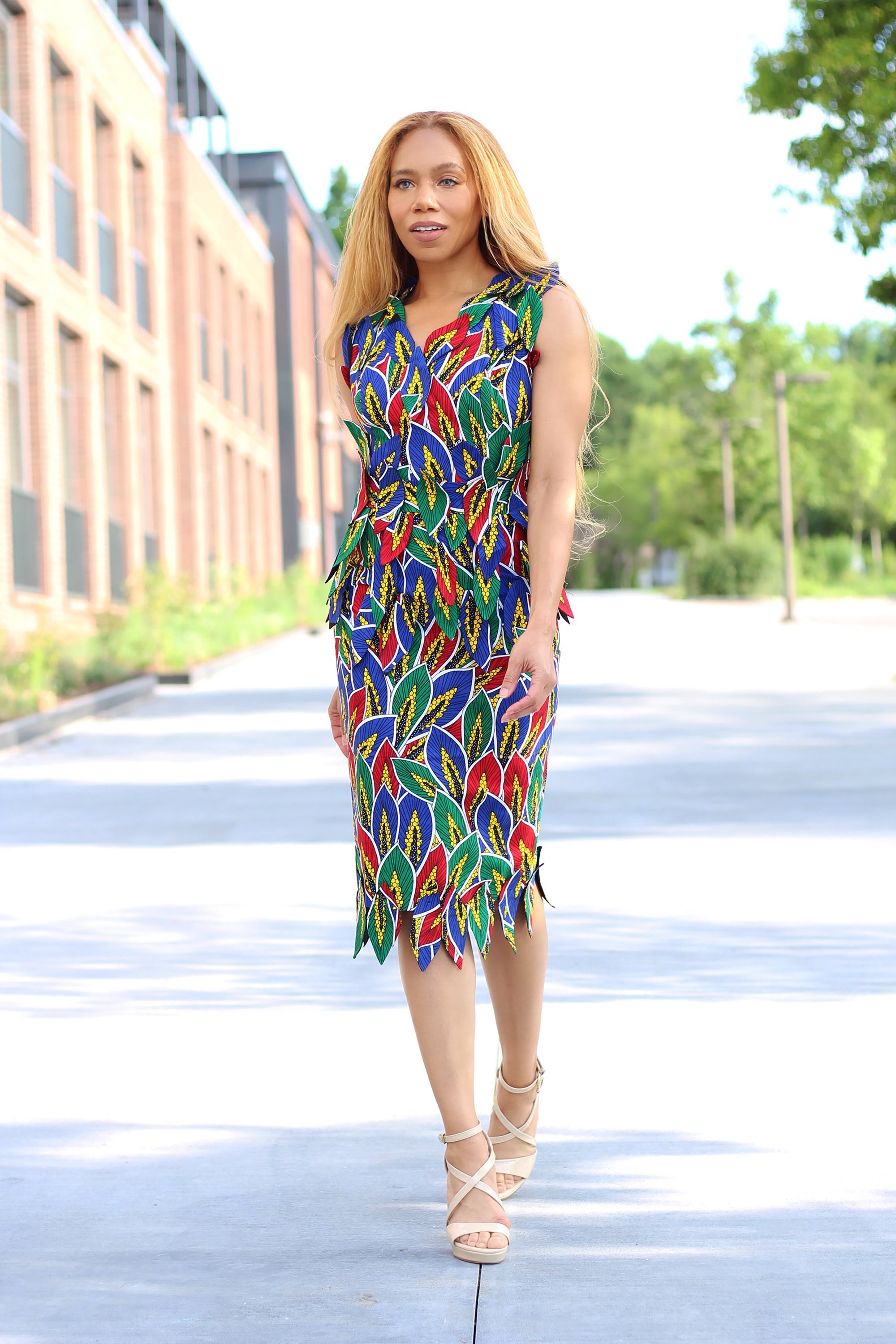 African Print Midi Dress