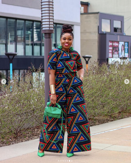 African Print Hadiza Crop Top (Black)