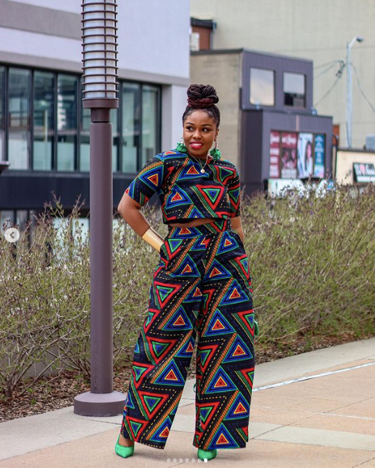 African Print Hadiza Pants (Black)