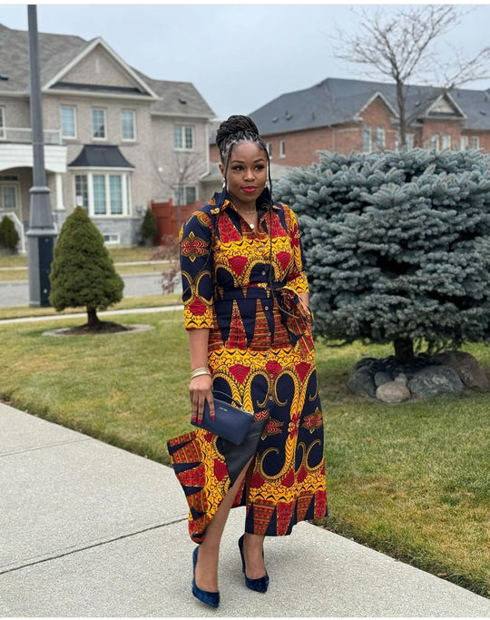 Tega African Print maxi dress