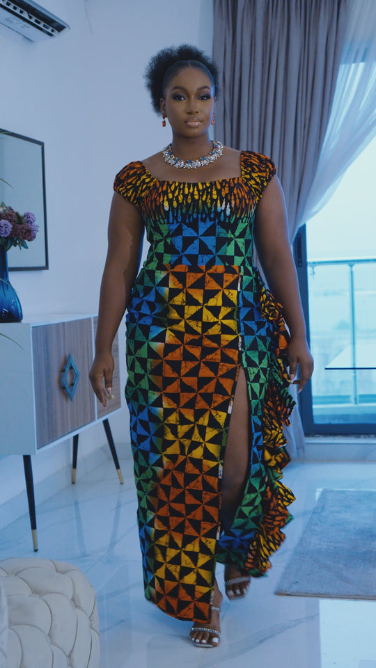 ROBE MAXI OMARI IMPRIMÉ AFRICAIN