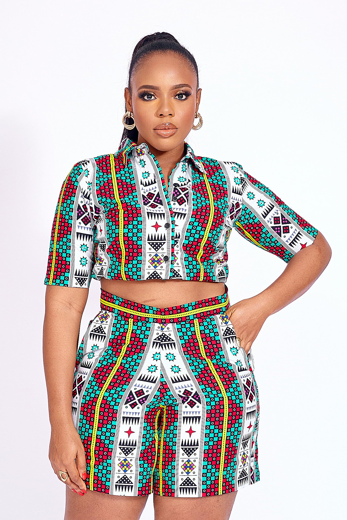 African Print Aaliyah Crop Top