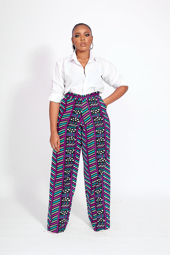 African Print Hasana Wide Leg Pants