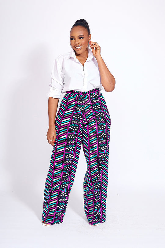 African Print Hasana Wide Leg Pants