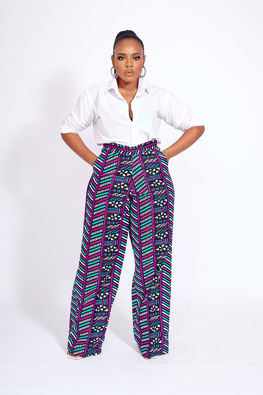 African Print Hasana Wide Leg Pants