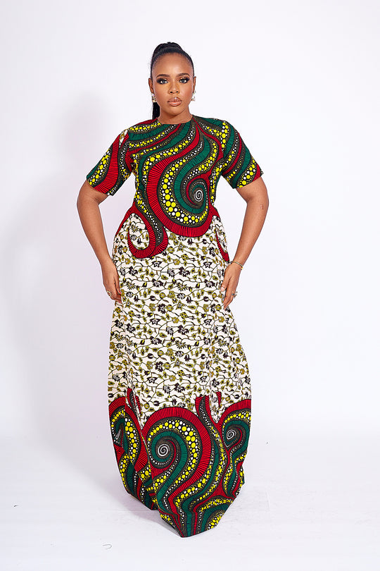 African Print Sade Maxi Dress