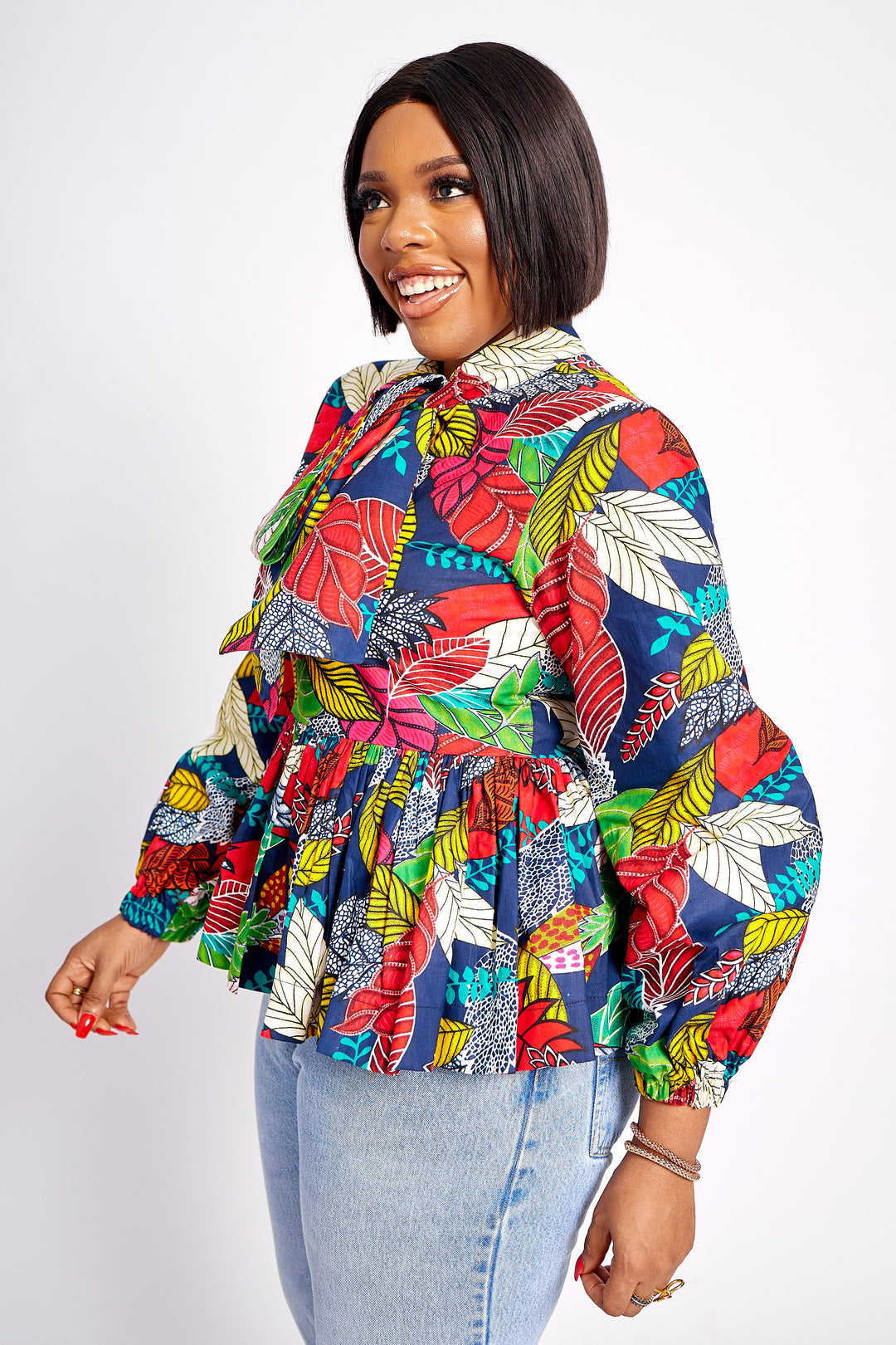 African Print Ime Blouse (Multicolor)