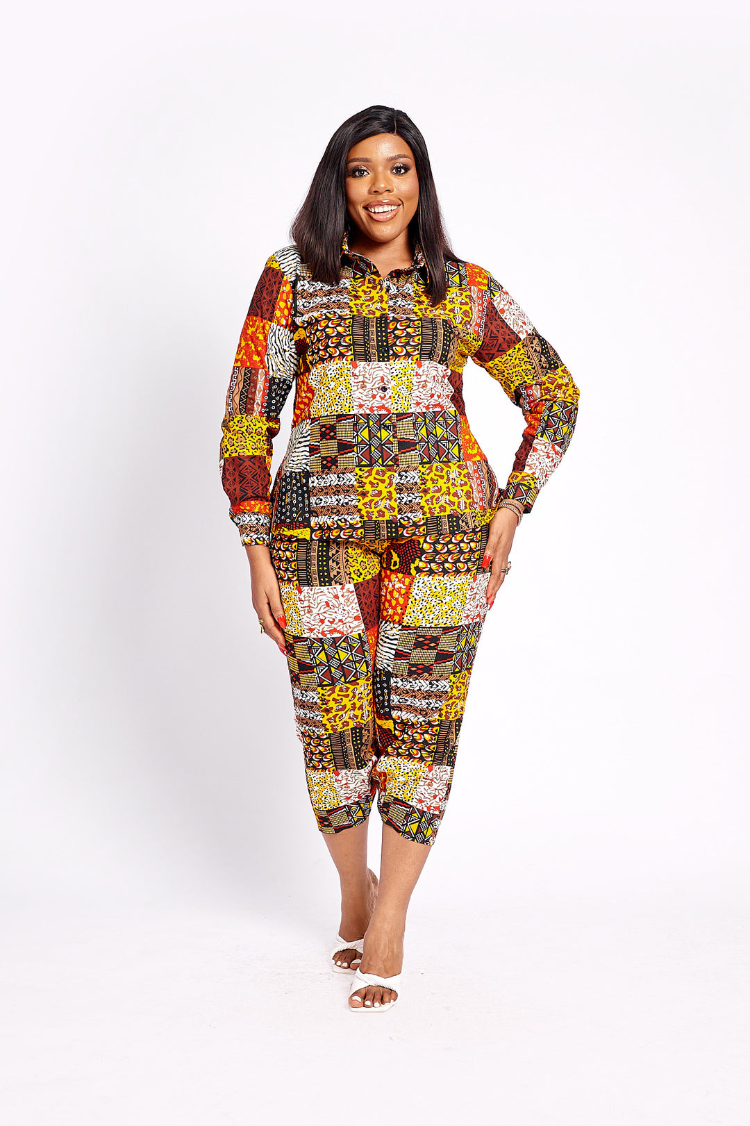 Jemila African Print Button Down Shirt