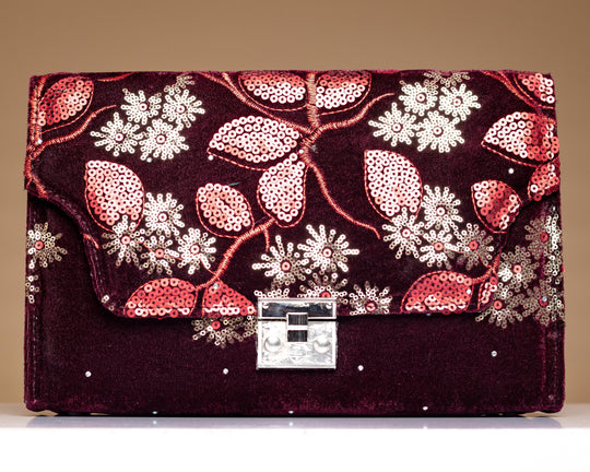 Ademide Sequined handbag (Wine)