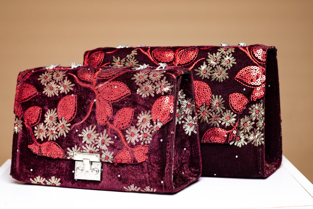 Ademide Sequined handbag (Wine)