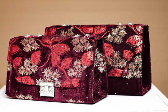 Ademide Sequined handbag (Wine)