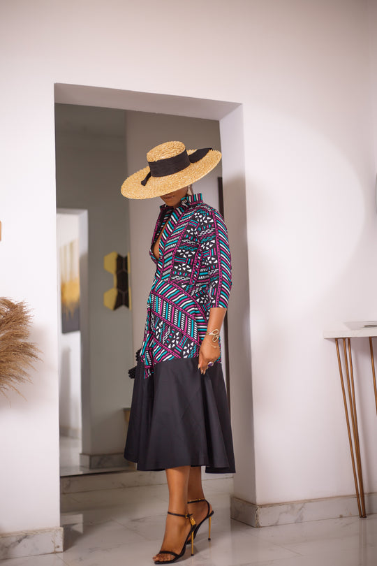 African Print Hadiza Midi Dress