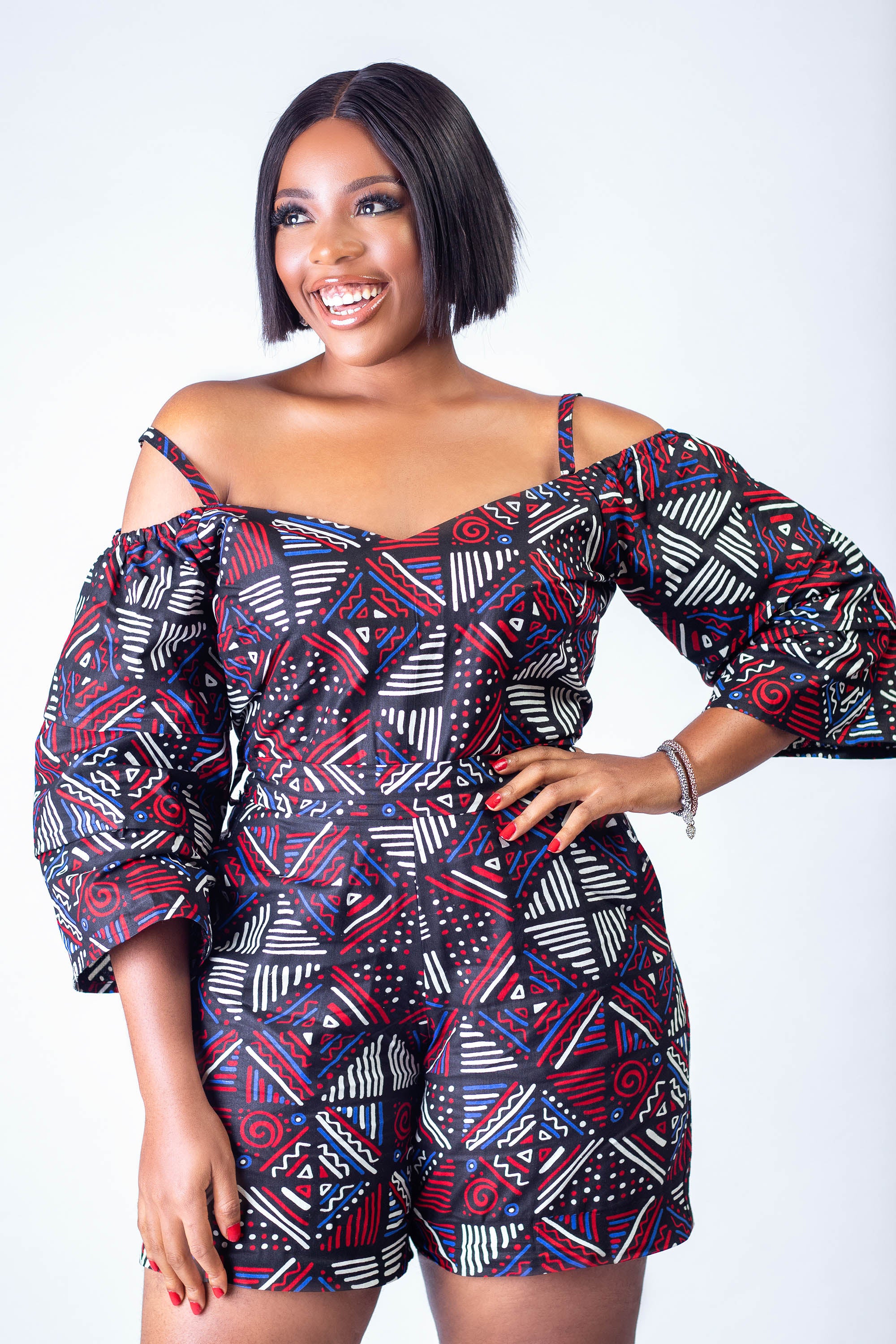 African Print Kike Playsuit