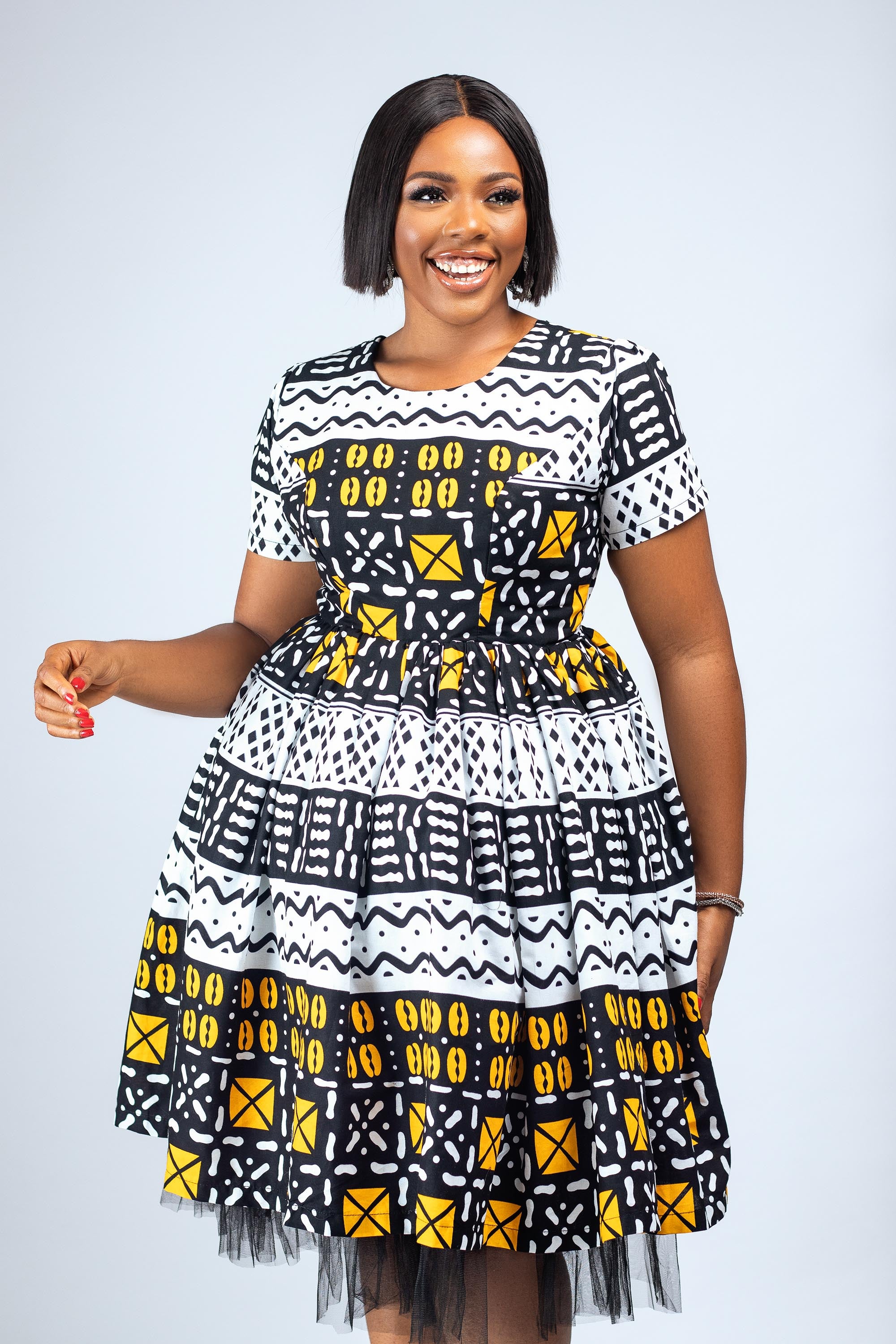 Ozinna African Print Midi Dress - African Print Clothing in USA – MYTRIBENG