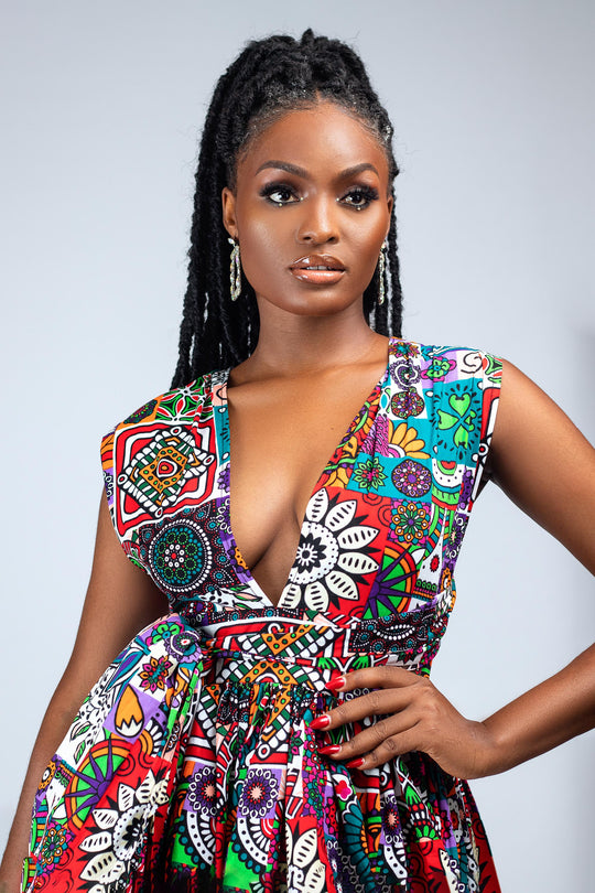 African Print Gbemi Midi Dress