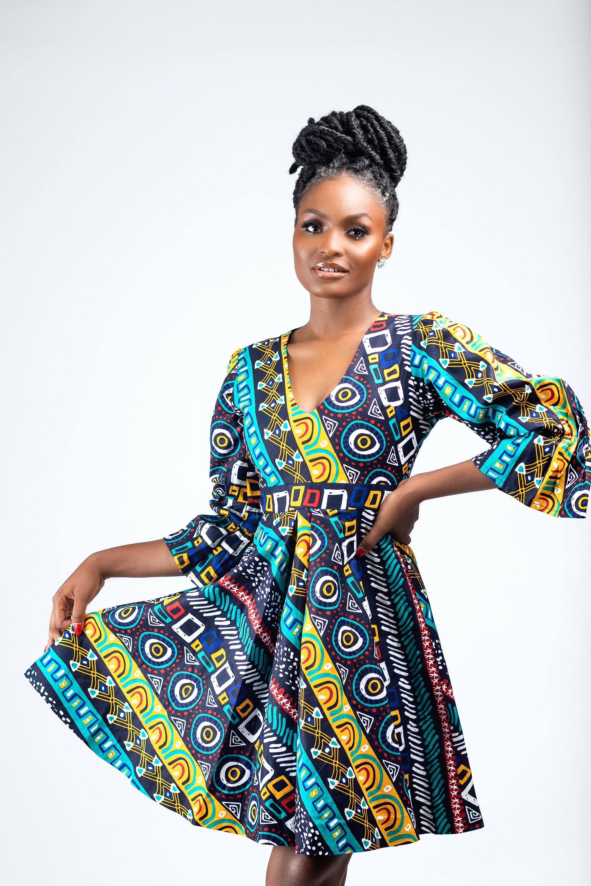 African Print Kaka Midi Dress