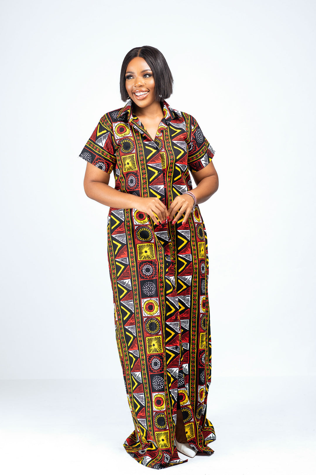 African Print Osas Shirt Dress