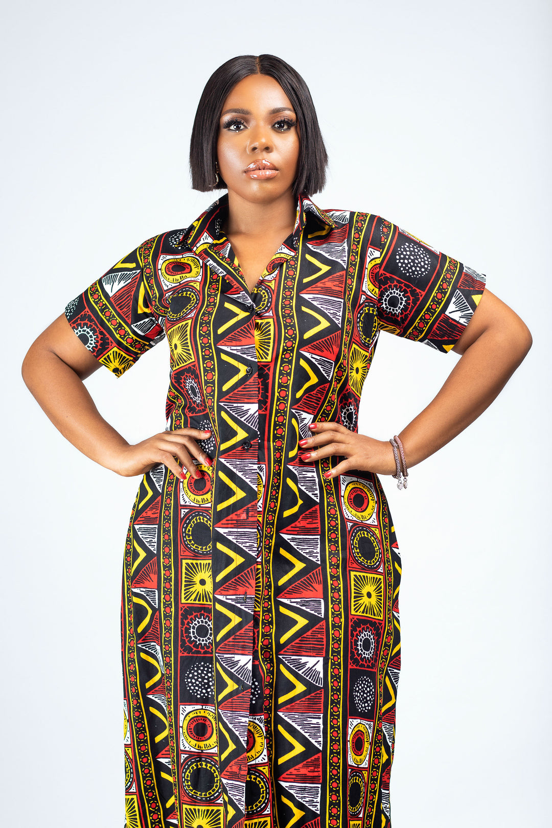 African Print Osas Shirt Dress